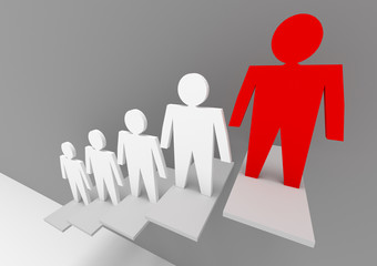 Individuality and leadership concept