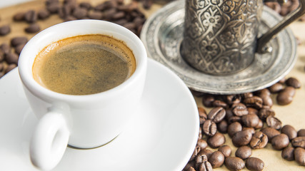 Western and eastern coffee background