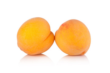 Ripe peach fruit isolated on white background