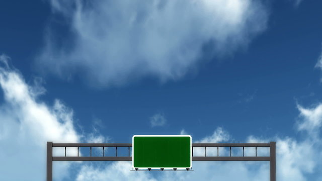 Passing under Blank Exit Only Concept Highway Road Sign
  