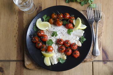 Sea bass with olive and caper tapenade 