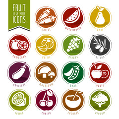 Fruit and Vegetable Icon Set