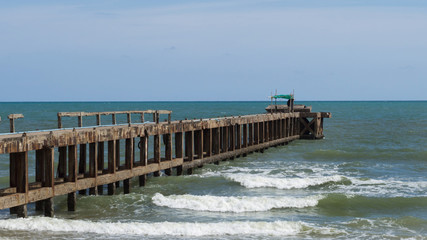Fototapeta na wymiar old pier at sea beach 