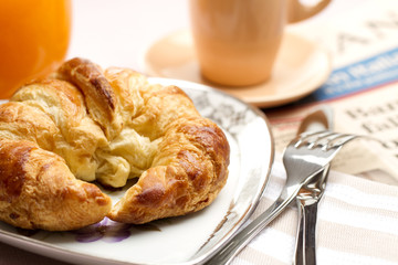 Croissant breakfast