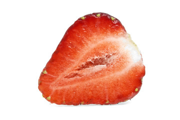 Half of strawberry isolated on white background