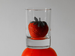 Strawberry in verrine glass