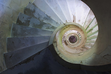 abandoned spiral staircase