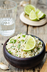 cilantro lime garlic brown rice