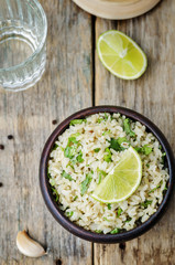 cilantro lime garlic brown rice