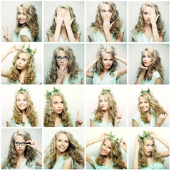 Naklejka premium beautiful young woman with crown 