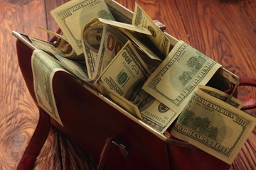 Bag with dollars