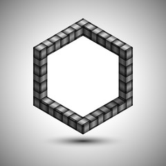 Hexagonal plastic frame. Editable vector. Eps 10