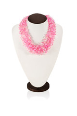 Necklaces handmade pink colors