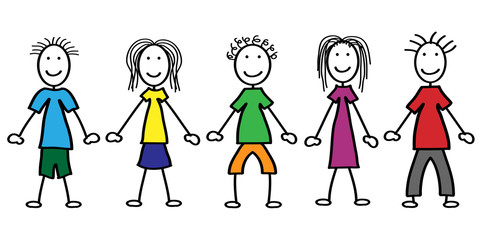 Strichmännchen Freunde Strichmännchen Freunde