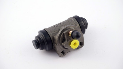Car cylinder brake drums on white background 