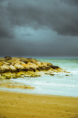 Regenwolken am Strand