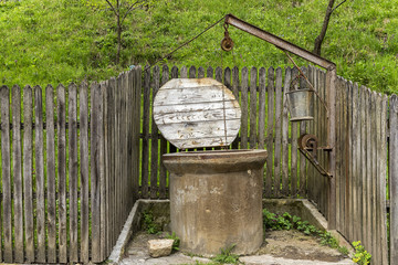 Fototapeta premium Romanian old water well in the countryside