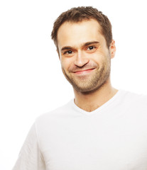 Obraz premium handsome man in blank white shirt