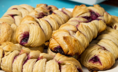 Fresh  pastries on a cloth