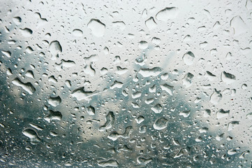 Rain drops texture on transparent surface