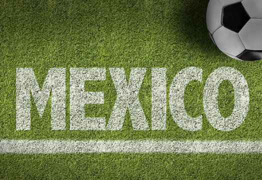 Soccer field with the text: Mexico