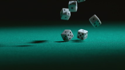 Rolling dice in slow motion - Powered by Adobe