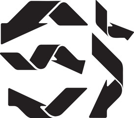 Set of five black decorative vector arrows.