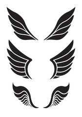 Set of 3 pair of decorative vector wings for your design.