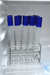 agar in test tube rack for testing microbiology laboratory
