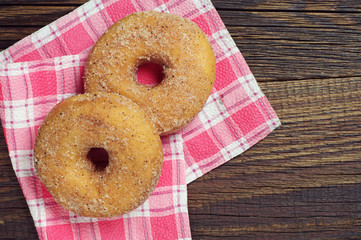 Donuts on a napkin