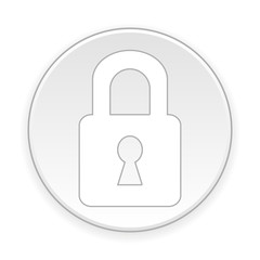 Lock button on white background. Vector illustration.