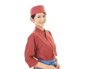 笑顔のウェイトレス