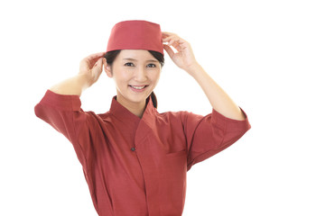 笑顔のウェイトレス