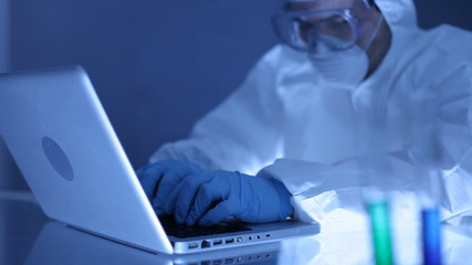 Lab technician working on tests