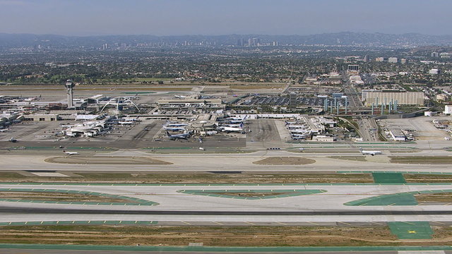Los Angeles, California, USA - Aerial shot of LAX airport