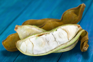 Peruvian podded fruit called Pacay (lat. Inga feuilleei)