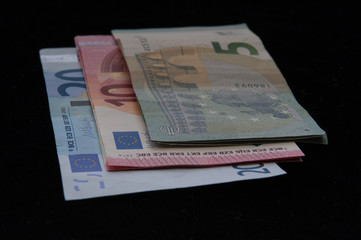 Stacks of Euro in various denominations 