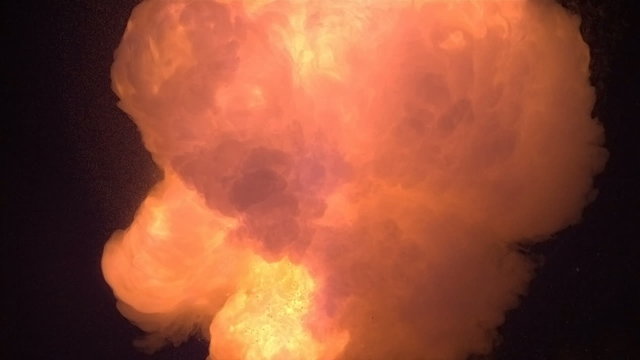 Fireball explosion in super slow motion