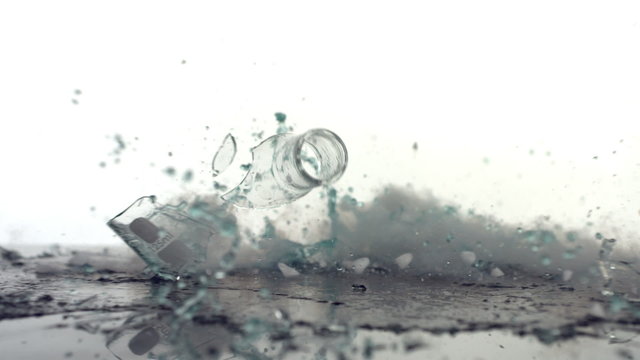 Science Beaker Falling And Breaking, Slow Motion