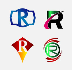 Set of Decorative Letter r - Icons Logo and Elements
