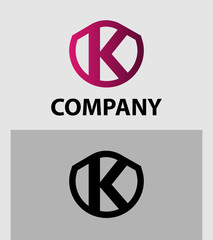 Abstract Letter K vector logo symbol
