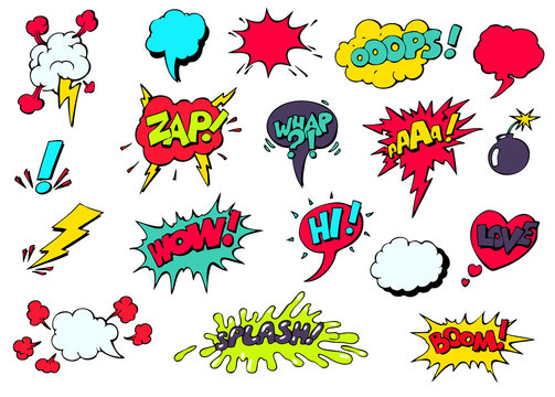 Comic speech bubbles for different emotions vector
