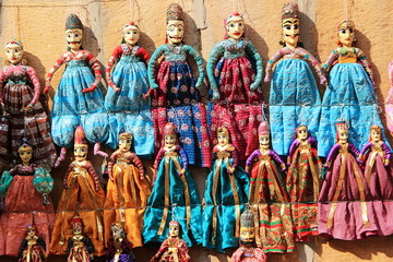Naklejka premium Hand Crafted, Colorful Dolls