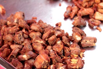 Fried pork at the market