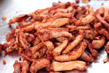 Fried pork at the market