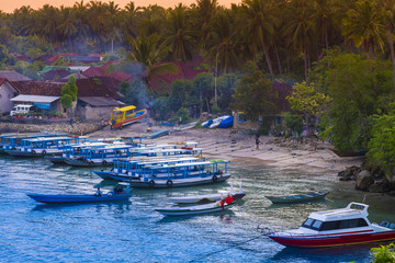 Tropical coastline of Nusa Penida island.