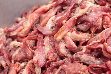 Fresh raw pork in the market