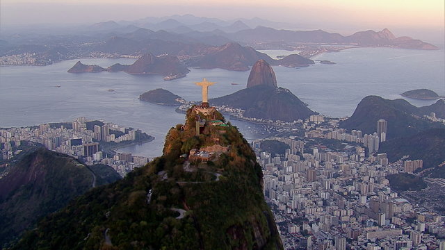 Christ the Redemeer Statue at Sunset, Rio de Janeiro, Brazil