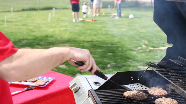 Man cooking at a barbecue