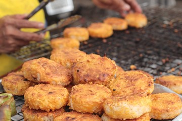 Sticky rice grilled asia food